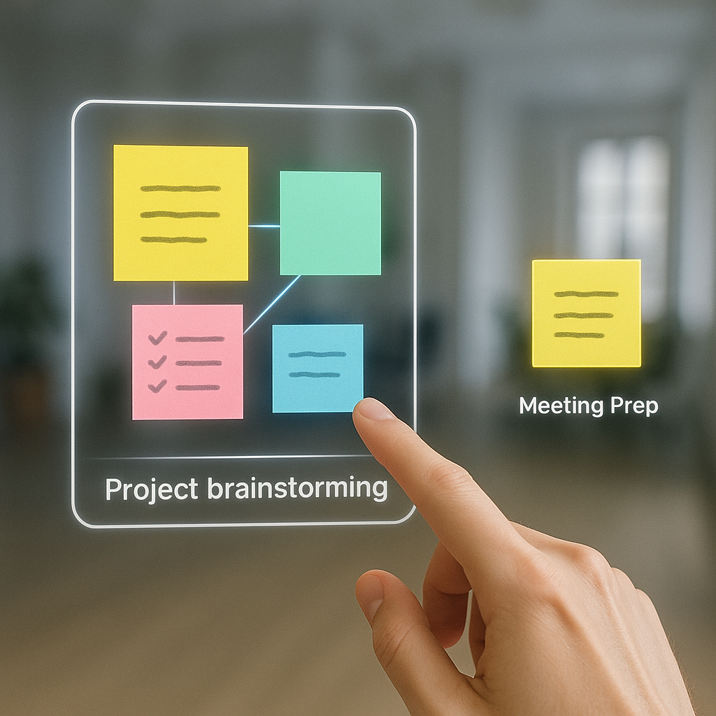 Organizing notes into spaces and connecting them
